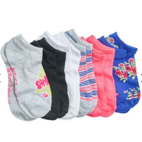 NWT Betsey Johnson Low Cut Floral Print Socks Pack of Six - Picture 1 of 6